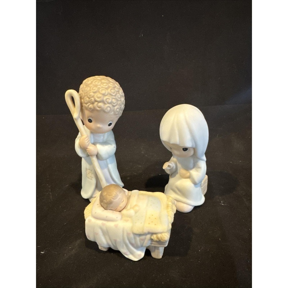 1995 Precious Moments by Enesco "The Nativity" 3-Piece Set w/ Box & Booklet